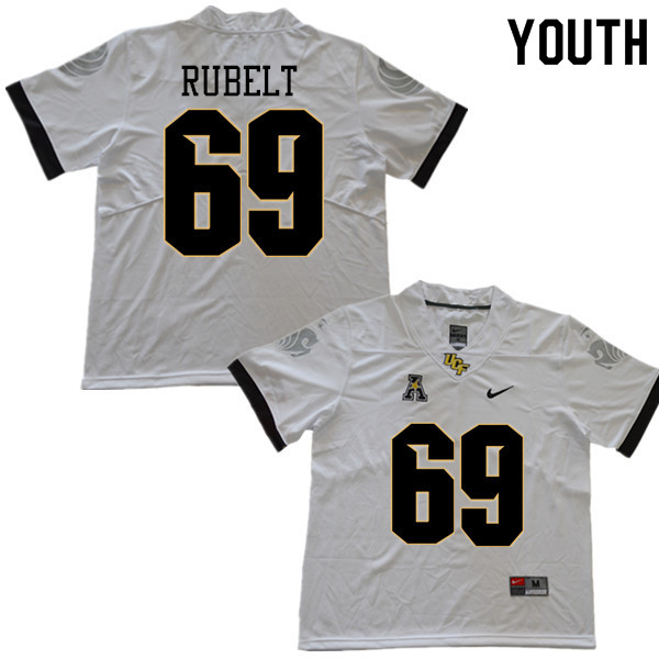 Youth #69 Paul Rubelt UCF Knights College Football Jerseys Sale-White - Click Image to Close